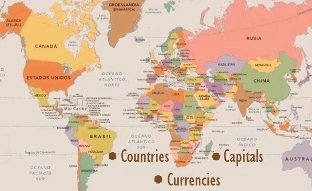 List of all Countries Capitals, Currencies and Continents